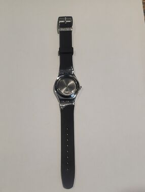 SWATCH IRONY STAINLESS STEEL WATCH WITH RUBBER BAND